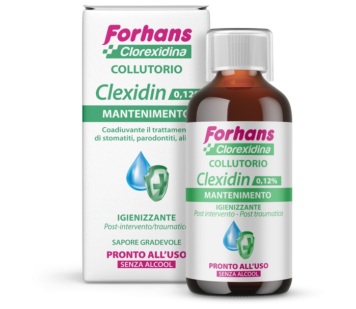 FORHANS COLLUTORIO CON CLOREXIDINA 0,12 CLEXIDIN SENZA ALCOOL 200 ML - Luckyfarma.it