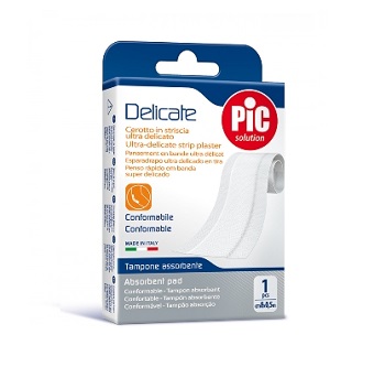 CEROTTO PIC DELICATE STRISCIA BIANCA CON TAMPONE ANTIBATTERICO CM 8X0,5 M - Luckyfarma.it