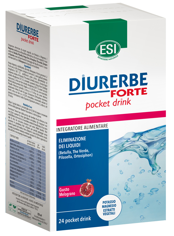ESI DIURERBE FORTE POCKET DRINK MELOGRANO 24 X 20 ML - Luckyfarma.it