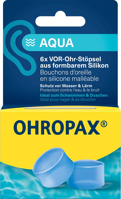 TAPPO AURICOLARE SILICONE AQUA OHROPAX 6 PEZZI - Luckyfarma.it