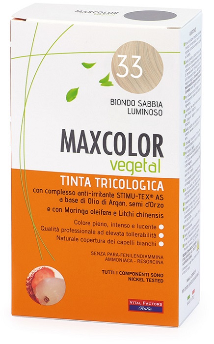 MAX COLOR VEGETAL 33 BIONDO SABBIA LUMINOSO 140 ML - Luckyfarma.it