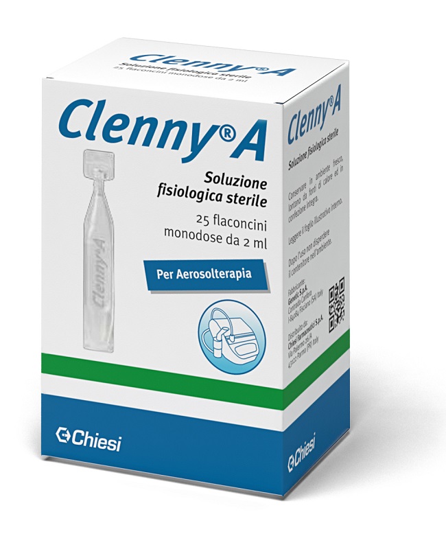 CLENNY A SOLUZIONE FISIOLOGICA STERILE PER AEROSOLTERAPIA 25 FLACONCINI MONODOSE DA 2 ML - Luckyfarma.it
