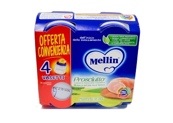 MELLIN OMOGENEIZZATO PROSCIUTTO 4 X 80G - Luckyfarma.it