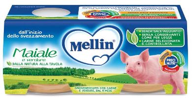 MELLIN OMOGENEIZZATO MAIALE CON VERDURE 2 PEZZI X 80 G - Luckyfarma.it