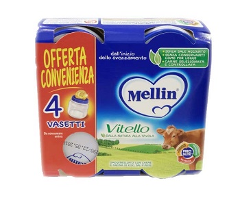 MELLIN OMOGENEIZZATO VITELLO 4 PEZZI X 80 G - Luckyfarma.it