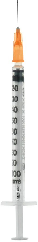 SIRINGA PER INSULINA EXTRAFINE 1ML 100 UI AGO REMOVIBILE 25 GAUGE 0,5X16 MM 1 PEZZO - Luckyfarma.it