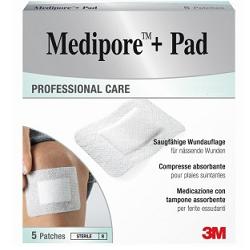 MEDICAZIONE MEDIPORE+PAD 5X7,2CM 5PEZZI - Luckyfarma.it