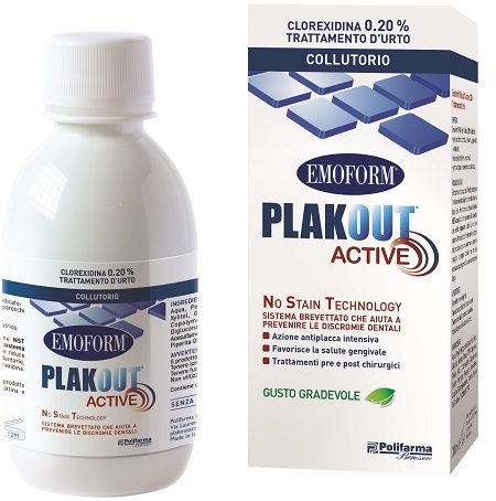 EMOFORM PLAK OUT ACTIVE CLOREXIDINA 0,20% COLLUTORIO 200 ML - Luckyfarma.it