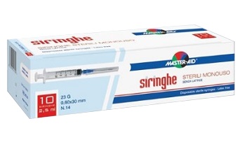 SIRINGA PER VENIPUNTURA MASTER-AID 2,5 ML 10 GAUGE 23 PEZZI - Luckyfarma.it