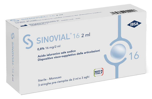 SIRINGA INTRA-ARTICOLARE SINOVIAL 16 ACIDO IALURONICO 0,8% 2 ML 3 PEZZI - Luckyfarma.it