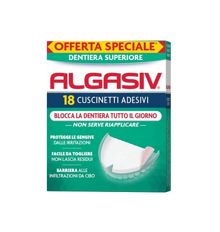 ALGASIV ADESIVO PER PROTESI DENTARIA SUPERIORE 15 PEZZI OFFERTA SPECIALE + 3 PEZZI - Luckyfarma.it