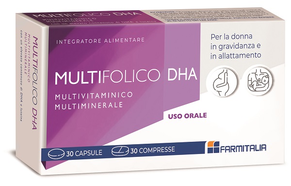 MULTIFOLICO DHA 30 CAPSULE ROSSE + 30 CAPSULE VIOLA - Luckyfarma.it