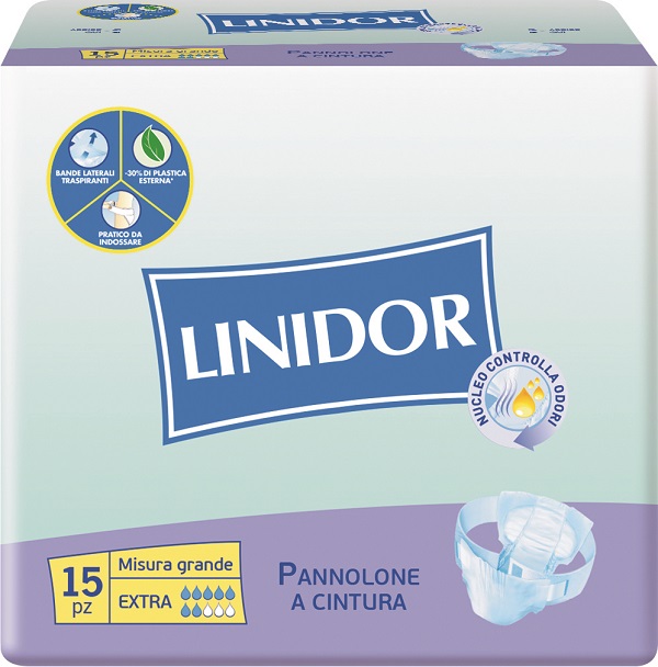 PANNOLONE LINIDOR A CINTURA EXTRA MISURA GRANDE 15 PEZZI - Luckyfarma.it