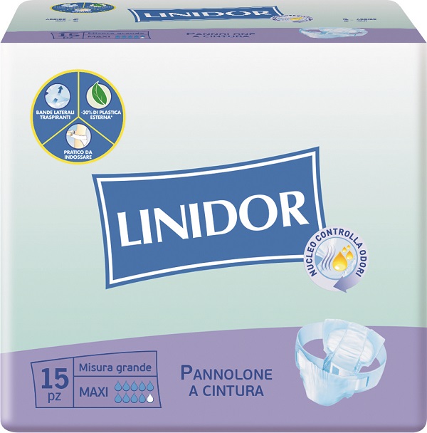 PANNOLONE LINIDOR A CINTURA MAXI MISURA GRANDE 15 PEZZI - Luckyfarma.it