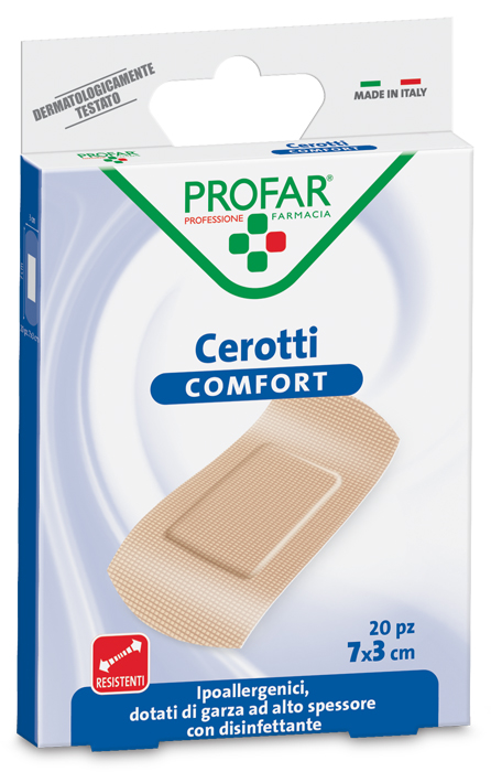 CEROTTO COMFORT GRANDE 7X3 CM 20 PEZZI PROFAR - Luckyfarma.it