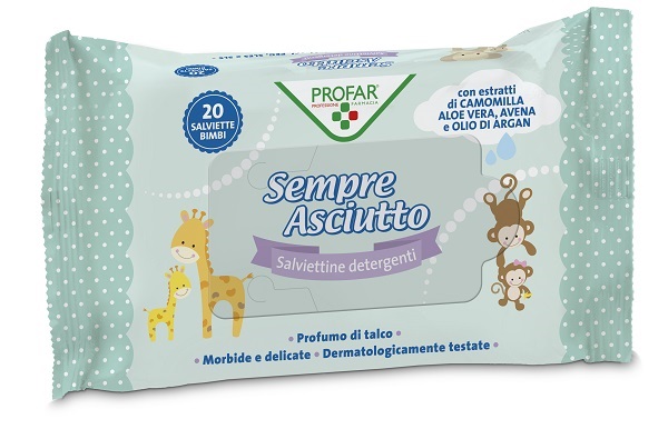 SALVIETTINE UMIDIFICATE SEMPRE ASCIUTTO 20 PEZZI PROFAR - Luckyfarma.it