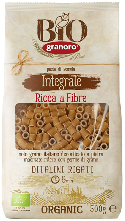 BIOLOGICA INTEGRALE GRANORO DITALINI RIGATI 500 G - Luckyfarma.it