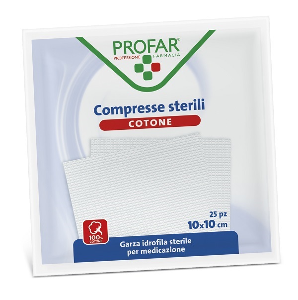 GARZA IDROFILA PROFAR COMPRESSA STERILE 10X10 CM 25 PEZZI - Luckyfarma.it