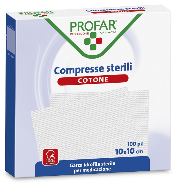 GARZA IDROFILA PROFAR COMPRESSA STERILE 10X10 CM 100 PEZZI - Luckyfarma.it