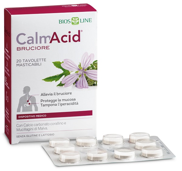 BIOSLINE CALMACID BRUCIORE 20 TAVOLETTE MASTICABILI - Luckyfarma.it
