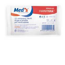 GARZA COMPRESSA MEDS FARMATEXA IDROFILA 12/8 10X10 CM 25 PEZZI - Luckyfarma.it
