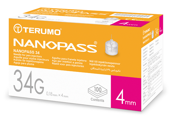 AGO PER PENNA DA INSULINA NANOPASS GAUGE 34 LUNGHEZZA 4 MM 100 PEZZI - Luckyfarma.it