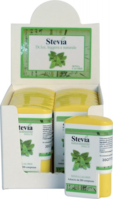 STEVIA EDULCORANTE 200 COMPRESSE DISPLAY CONTENENTE 14 DISPENSER - Luckyfarma.it