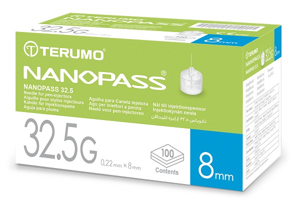 AGO PER PENNA DA INSULINA NANOPASS 32,5 GAUGE LUNGHEZZA 8 MM 100 PEZZI - Luckyfarma.it