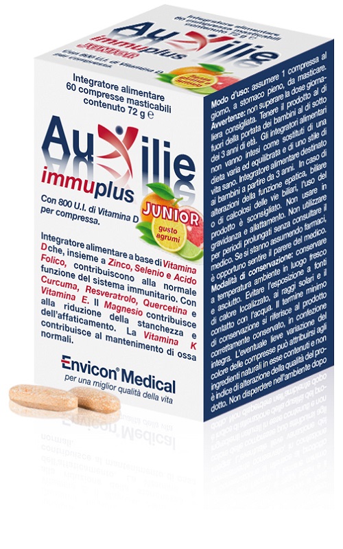 AUXILIE IMMUPLUS JUNIOR MASTICABILE 30 COMPRESSE - Luckyfarma.it