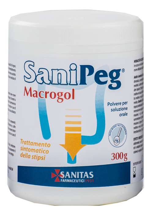 SANIPEG MACROGOL POLVERE PER SOLUZIONE ORALE BARATTOLO 300 G - Luckyfarma.it