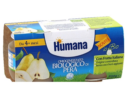 HUMANA OMOGENEIZZATO PERA BIO 2 VASETTI 100 G - Luckyfarma.it