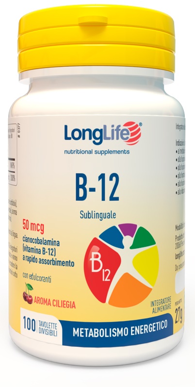 LONGLIFE B12 50MCG SUBLINGUALE 100 TAVOLETTE - Luckyfarma.it