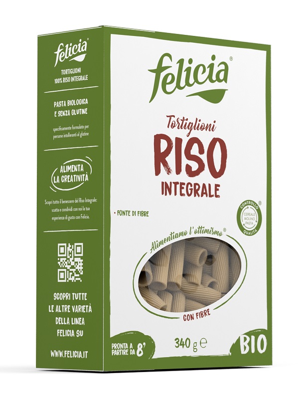 FELICIA BIO RISO INTEGRALE TORTIGLIONI 340 G - Luckyfarma.it