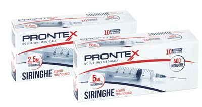 SIRINGA PRONTEX 5 ML AGO IND 10 PEZZI - Luckyfarma.it