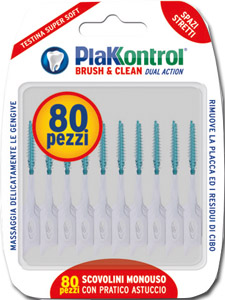 PLAKKONTROL BRUSH & CLEAN SCOVOLINI SPAZI STRETTI 80 PEZZI - Luckyfarma.it