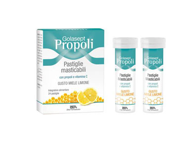 GOLASEPT PROPOLI 24 COMPRESSE MASTICABILI MIELE LIMONE - Luckyfarma.it