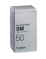 TEST STRIPS PER MISURAZIONE GLICEMIA GLUCOCARD SM 50 PEZZI - Luckyfarma.it