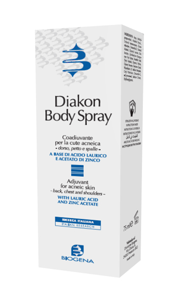 DIAKON BODY SPRAY COADIUVANTE CUTE ACNEICA DORSO PETTO E SPALLE 75 ML - Luckyfarma.it