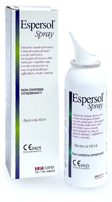 SOLUZIONE NASALE ESPERSOL SPRAY IPERTONICA A BASE DI ACQUA DI MARE E ACIDO IALURONICO 0,02% 100 ML - Luckyfarma.it