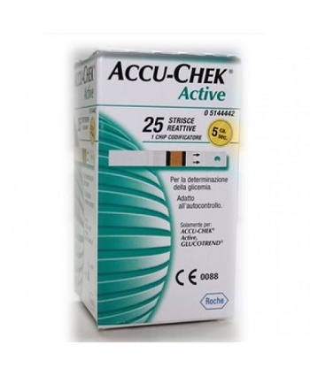 STRISCE MISURAZIONE GLICEMIA ACCU-CHEK ACTIVE STRIPS 25 PEZZI INF RETAIL - Luckyfarma.it