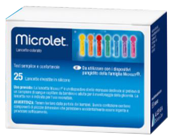 LANCETTE PUNGIDITO PER DISPOSITIVO MICROLET 25 PEZZI - Luckyfarma.it