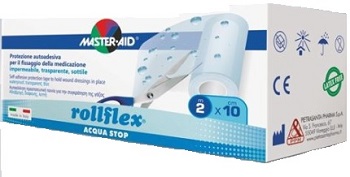 CEROTTO IMPERMEABILE PER FISSAGGIO MEDICAZIONI M-AID ROLLFLEX A-STOP M 10X10 CM - Luckyfarma.it