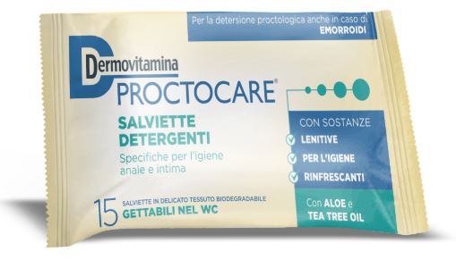DERMOVITAMINA PROCTOCARE 15 SALVIETTINE DETERGENTI - Luckyfarma.it