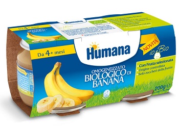 HUMANA OMOGENEIZZATO BANANA BIOLOGICO 2 VASETTI 100 G - Luckyfarma.it