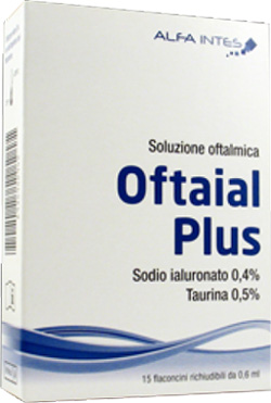 SOLUZIONE OFTALMICA OFTAIAL PLUS ACIDO IALURONICO 0,4% E TAURINA 15 FLACONCINI RICHIUDIBILI DA 0,6 ML - Luckyfarma.it