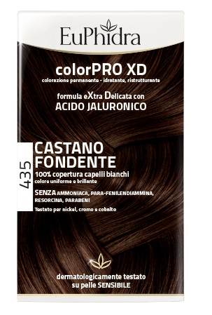 EUPHIDRA COLORPRO XD 435 CASTANO FONDENTE GEL COLORANTE CAPELLI IN FLACONE + ATTIVANTE + BALSAMO + GUANTI - Luckyfarma.it