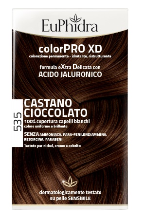 EUPHIDRA COLORPRO XD 535 CASTANO CIOCCOLATO GEL COLORANTE CAPELLI IN FLACONE + ATTIVANTE + BALSAMO + GUANTI - Luckyfarma.it