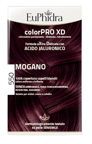 EUPHIDRA COLORPRO XD 550 MOGANO GEL COLORANTE CAPELLI IN FLACONE + ATTIVANTE + BALSAMO + GUANTI - Luckyfarma.it