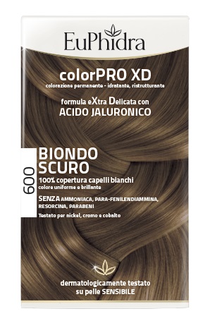 EUPHIDRA COLORPRO XD 600 BIONDO SCURO GEL COLORANTE CAPELLI IN FLACONE + ATTIVANTE + BALSAMO + GUANTI - Luckyfarma.it