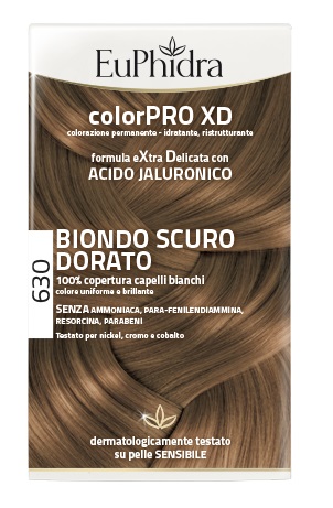 EUPHIDRA COLORPRO XD 630 BIONDO SCURO DORATO GEL COLORANTE CAPELLI IN FLACONE + ATTIVANTE + BALSAMO + GUANTI - Luckyfarma.it